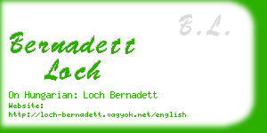 bernadett loch business card